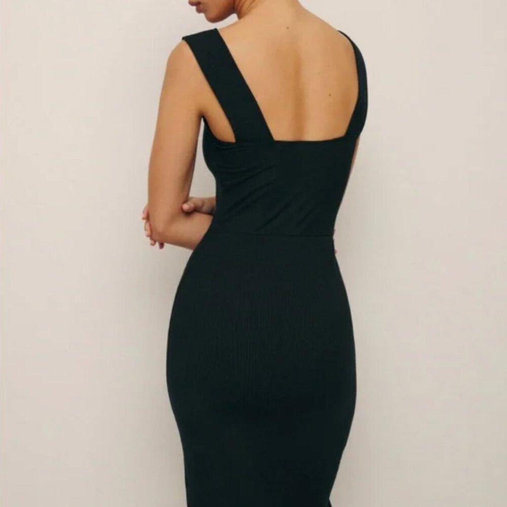 Reformation Cassi‎ Knit Black Midi Dress, L - Picture 2 of 7